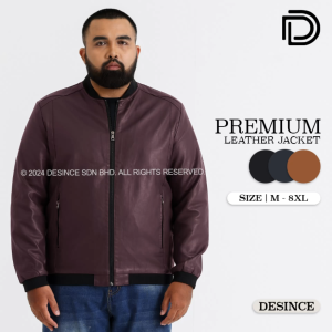 🇲🇾 DESINCE Men Premium Leather Jacket Plus Size Motorcycle WindBreaker Casual PU Outerwear Jaket Lelaki Motor MT 188