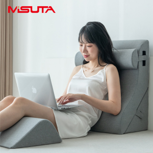 MISUTA พนักพิงหลัง หมอนรองเอว รองรับเอว ชุดเบาะ หมอนกันกรดไหลย้อน ปรับความชันได้ตามใจ ในเซ็ตมี 3 ชิ้น มีหมอนรองคอ