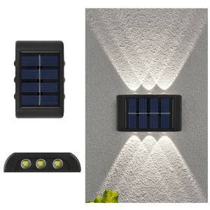 Solar LED Light Outdoor Waterproof Wall Lamp Dusk to Dawn Fence Lighting for Summer Garden Yard Porch Walkway Camping Home Dec