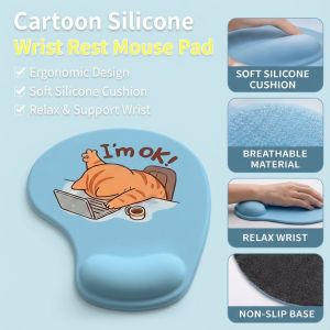 Cartoon Animal Mouse Pad Dirty Resistant  Non-Slip Base Ergonomic Wrist Pad Comfortable Mouse Pad for TypistOfficeGaming Use