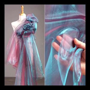 Nhiều Màu Sắc Hai Màu Chuyển Sắc Vải Lưới Organza 100X150cm Dành Cho Nữ May Áo Cưới Nhà Dệt May Chắp Vá Tự Làm Thủ Công Chất Liệu