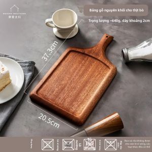 MODERN SWEETHOME | Đĩa Đựng Bít Tết Gỗ và Bộ Dụng Cụ Ăn cho Bữa Ăn Tây Phương