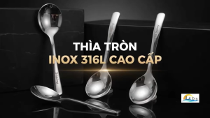 Thìa Muỗng Inox 316L Cao Cấp Ăn Phở Đầu Tròn Cực Đại Đánh Bóng Gương Chống Gỉ Snainy