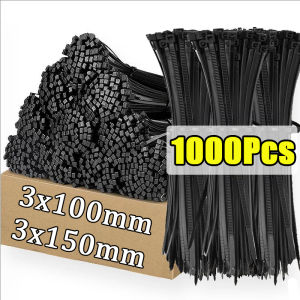 1000 ชิ้น สายรัดซิปแบบล็อคอัตโนมัติสำหรับงานหนัก / สายรัดเคเบิลไนลอนอเนกประสงค์ / สายรัดซิปแบบห่วงปรับได้สำหรับบ้าน สำนักงาน และสวน