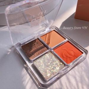[Chính Hãng💋] Bảng Phấn Mắt Nhũ 4 Ô Nhiều Màu Lấp Lánh Ánh Kim