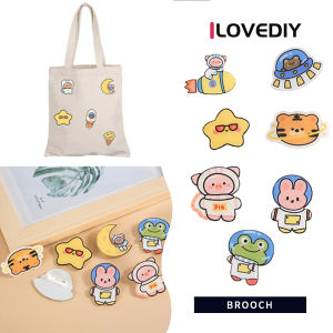ILOVEDIY กระเป๋าเข็มกลัดอะคริลิคนักบินอวกาศการ์ตูนน่ารักอุปกรณ์เสริม