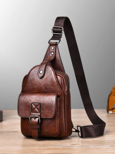 Túi Đeo Chéo Nam Thời Trang 2023 Túi Đeo Ngực Nhỏ Đa Chức Năng Chống Thấm Nước Túi Đeo Vai Đơn Bằng Da PU Túi Đeo Chéo Thời Trang