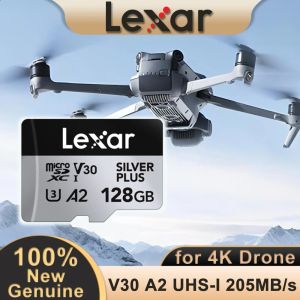 🔥100%Original Product+FREE Shipping+Free Send adapter+card reader🔥Lexar SILVER PLUS microSDXC UHS-I Card V30 A2 Micro SD Card 64G 128GB 256GB 512GB 1TB 2TB Original Memory card Max 205Mb/s Flash TF Card Micro SD Cards