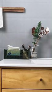 Multi-Functional Tissue Storage Box With Glossy Surface Durable Plastic Design For Living Room Dining Table Shelf Organization