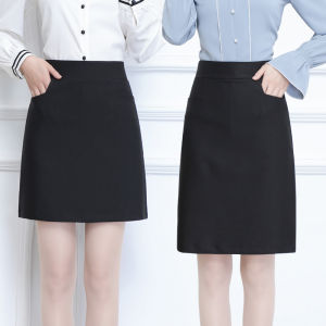 Mid Length Long Length Skirt Womens Hip-Wrapped Skirt New Arrival Slim Looking Cover High Waist A- line Skirt Black A- line Dress Work Skirt