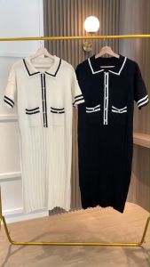 D11651 Tiffany Pleats Short Sleeve Knit Dress