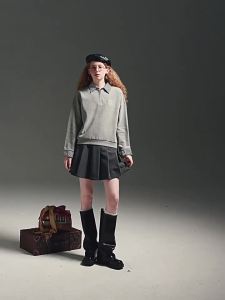 Giordano | Embroidered Patchwork Stand Collar Half Zip Sweatshirt