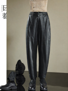Leather Pants Leisure O-Straight Leg