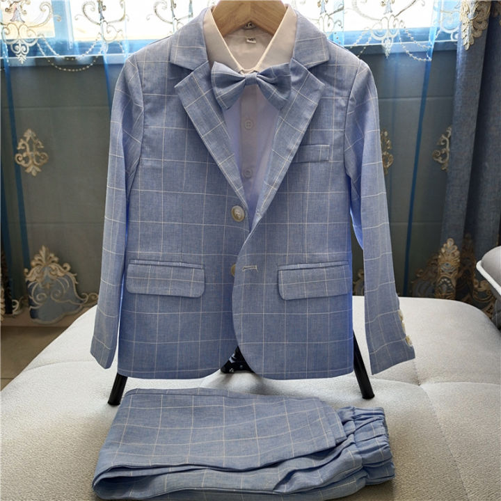 GUKENRO Uniforms For Boy Children Korean Plaid Suit Set Piano Host Dance Baby Handsome One Year Old Cute Pageboy Blazer for Kid
