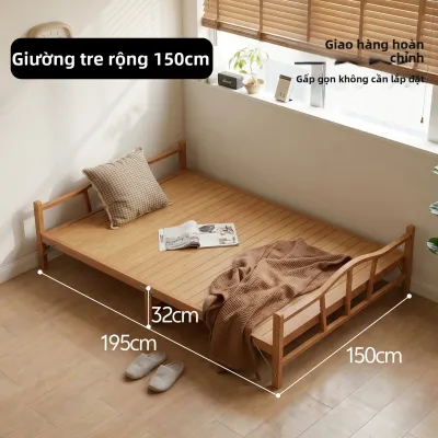 ZHUSHANXIA | Giường Gia Đình Gấp Được Từ Tre 1.5m