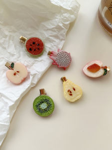 Creative Cute Fruit Hair Clips Apple Slices Kiwi Duckbill Hair Clips Funny Headwear Hair Accessories Sweet Style Fresh out