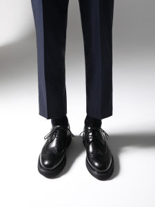 British Formal Wear Business Casual Leather Shoes Men Genuine Leather Brogue Derby Shoes Raise the Bottom Bridegroom Wedding