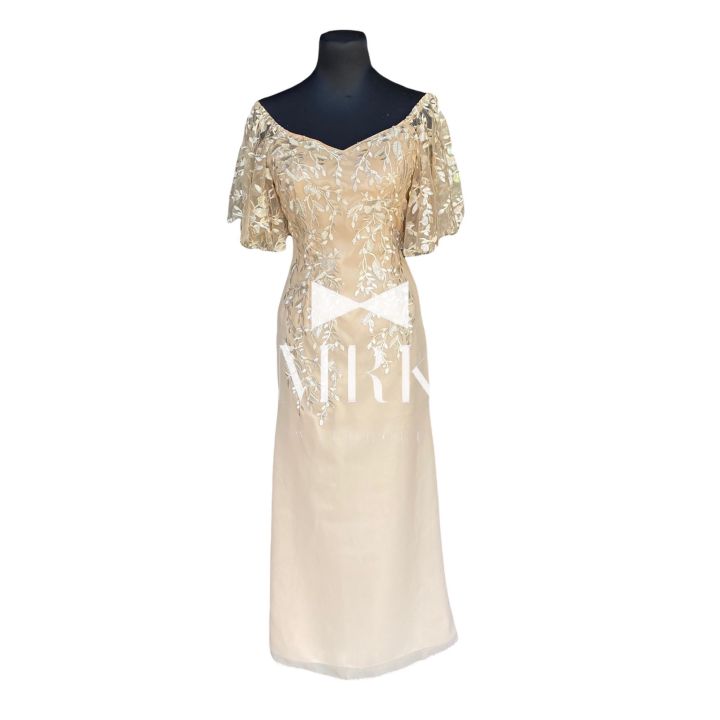 Champagne Soft Lace Mother Gown/ Principal Sponsor/ Formal Wear