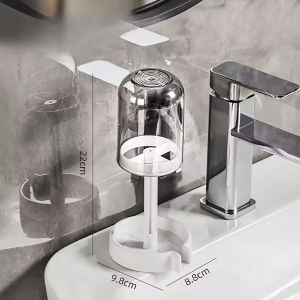 Toothbrush Holder With Dust Cover Drainage Design Plastic Multifunctional Bathroom Organizer For Cups Home Essentials ﻿