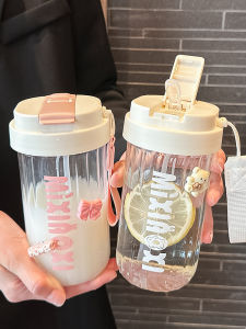 High-Aesthetics Heat-Resistant Straw Dual-Drink Glass Cup