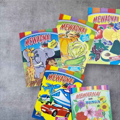 PAKET ISI 5 BUKU MEWARNAI /Menggambar Anak TK/Paud/belajar anak/menggambar