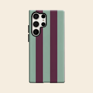 BILIBILI | Mauve Mint Vertical Stripes Luxury Fashion Full Lens Protective Case for Samsung Galaxy S26 S25 S24 A56 A36 Plus Ultra