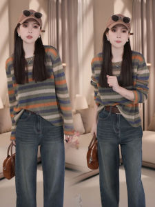 Shalldoer | Vintage Stripe Loose Fit Knit Sweater