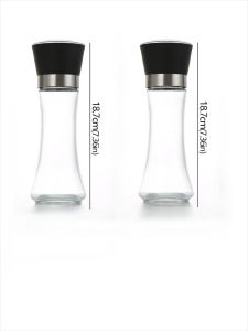 180/300ML Salt and Pepper Shakers Set with Stand Stainless Steel Salt Pepper Spice Grinder Pepper Grinder Shaker Spice Container