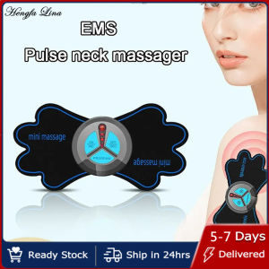 Hengfa Lina New EMS Neck Massager Mini Electric Pulse Cervical Back Muscle Pain Relief Spine Massage Pads Micro-current Pulse Body Massager