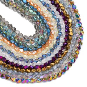 หน้ากลมคริสตัลออสเตรีย6มม. 85ชิ้นแหวกแนวสายคล้องแว่นตาลูกปัดสำหรับทำเครื่องประดับกำไล DIY อุปกรณ์เสริมสร้อยคอ