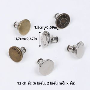 12 Chiếc Ghim Cài Quần Jean Có Thể Điều Chỉnh Tái Sử Dụng Không Cần May Thay Thế Tức Thì Ghim Cài Quần Dụng Cụ Siết Chặt Quần Jean Rộng Hợp Kim Kẽm