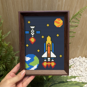 Modern Minimalist 5D Diamond Painting Cartoon Animation Spaceship Small Simple DIY Cross Stitch Point Diamond Embroidery Decoration