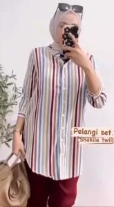 PELANGI One set Wanita Salur Terbaru Adem Setcel Jumbo Relicia Amena Amora Andela Yumna