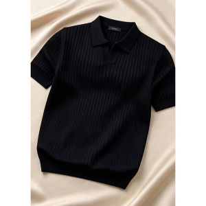 Rugged Stripe Knit V-neck T-shirt