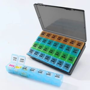 clu 28 Day Pill Box Monthly Pill Organizer One Month Pill Case Large Compartments Medicine Organizer ulc