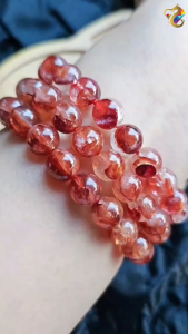 Collection Grade Wealth Eyes Fire Quartz Red Hematoid Bracelet