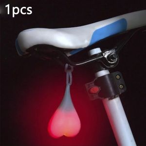 Cycling Balls Tail Waterproof Silicone Tail Heart Shape Bicycle Taillight Rear Lights Night Warning Led Bicycle Seat Back Egg La