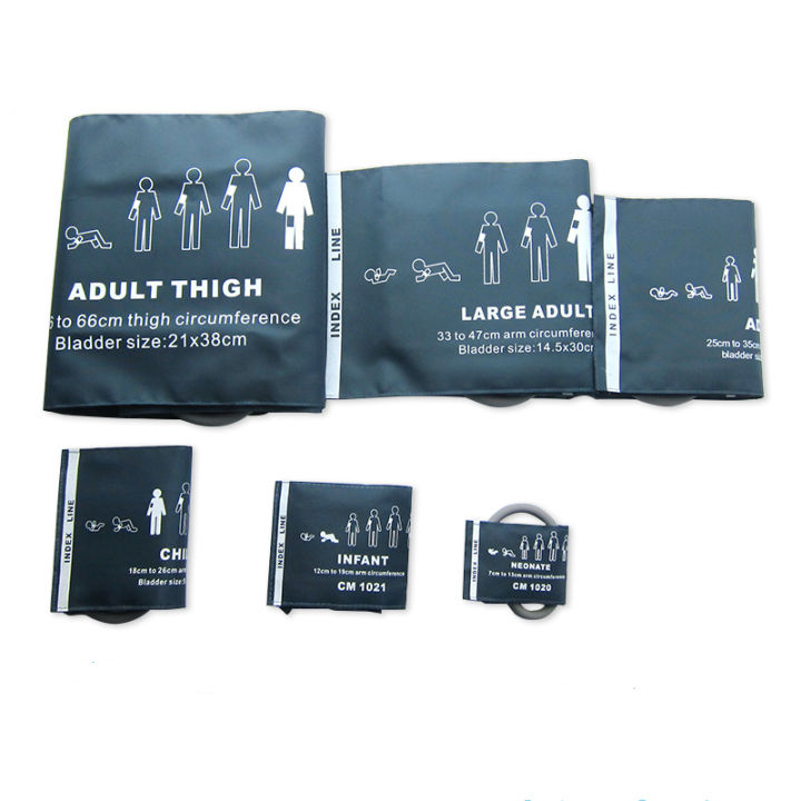 Blood Pressure Monitor Cuff – Single/Double Tube, Neonatal, Infant, Child, Adult Sizes, Portable