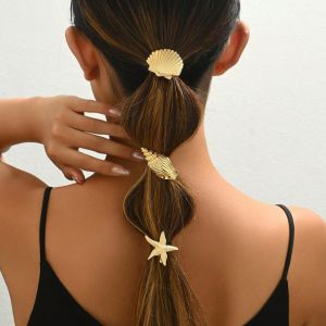  Metal Starfish Duckbill Hair Clip Fashionable Curved Hair Accessories Simple Elegance Hair Bands for Back of Head