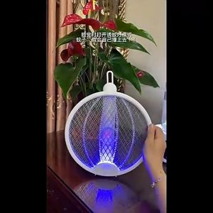 VỢT DIỆT MUỖI THÔNG MINH GẤP GỌN 2 IN 1 KIÊM ĐÈN BẮT MUỖI TỰ ĐỘNG BAN ĐÊM GD202