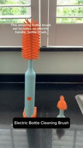Electric Bottle Cleaning Brush Baby Bottle Brush Cleaner Water Bottle Cleaning Kit Nipple Brush Pacifier Cleaner Straw Cleaner Brush for Newborns4 Packs Set