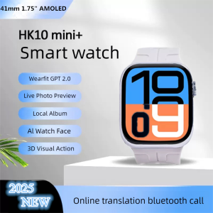 2025 New HK10 Mini Plus Smart Watch AI Album Navigation 2.0 BT Call Man Woman Music Gravity Sensing 1.75 "AMOLED ChatGPT 3D Menu