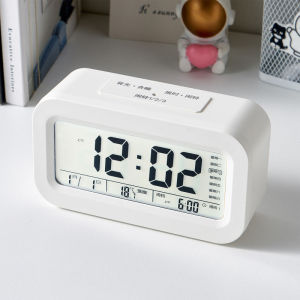 นาฬิกาตั้งโต๊ะแบบดิจิตอล Smart Clock ชั้นวางของแบบมีแสงกลางคืน วัสดุไม้ ขนาดกะทัดรัด สำหรับใช้ในบ้านและห้องนอน