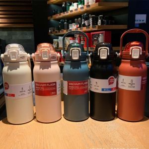 Gift SG Ready Stock 1.3L/1.7L Large Capacity Insulated Stainless Steel Outdoor sports Water Bottle/Thermal Vacuum Flask/Portable Water Cup Drinkware