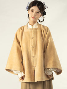 Caiyunjian Woolen Cheongsam Sleeveless Traditional Hanfu Outerwear Square Collar Year-End Celebration Autumn Winter Fashion