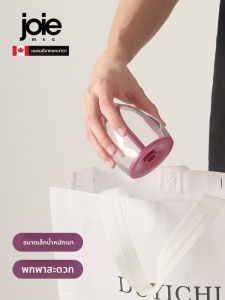 ชุดเครื่องดื่มพกพา Joie แก้วไวน์พลาสติกแบบพับได้ แก้วเท้าสูงสำหรับการปิกนิกกลางแจ้ง ชุดเครื่องมือกินข้าวแบบพับได้