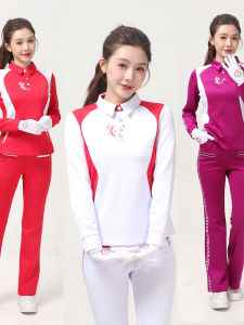 New Fitness Dance Sportswear Long Sleeve Set Casual Korean Silk Fashionable Leisure Spring Autumn Square Dancing Outfit for Women