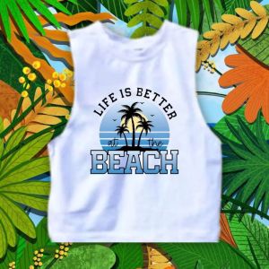 Sando Summer Vibes Muscle Tees for Kids 1 to 11 yrs old Surfer Beach Waves Summer East Coast