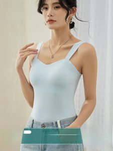miiow | Womens Ice Silk Strap Vest Integrated Inner Wear Base Layer Outdoor Chest Pad Included Summer New Style MiiOW Cat Person