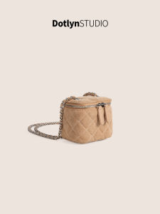 Mini Suede Velvet Surface Dotlyn Small Square Box Bag Fashionable Shoulder Crossbody Bag for Women Soft Polyester Lining